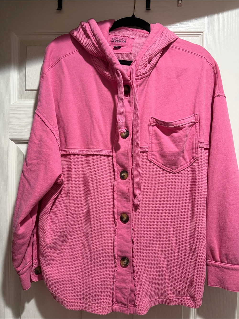 American eagle mixed fabric shacket sz M